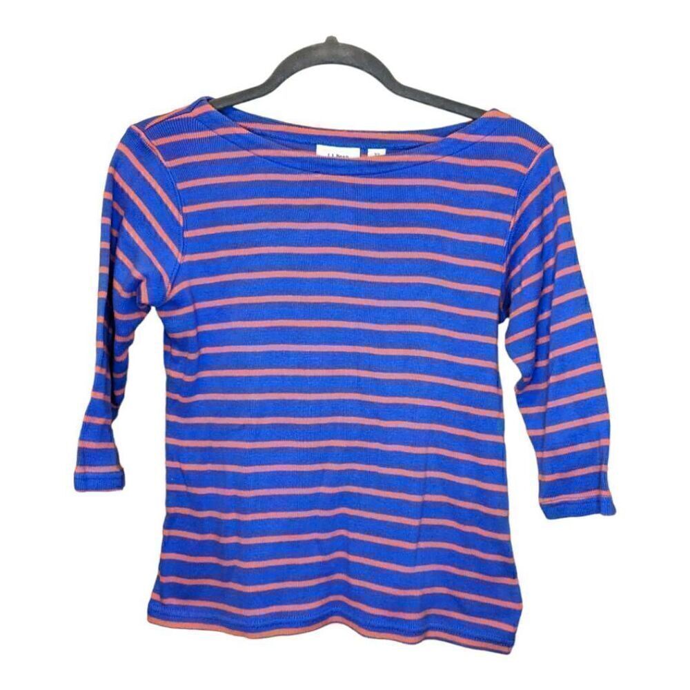 L.L Bean 3/4 Sleeve Striped Top
